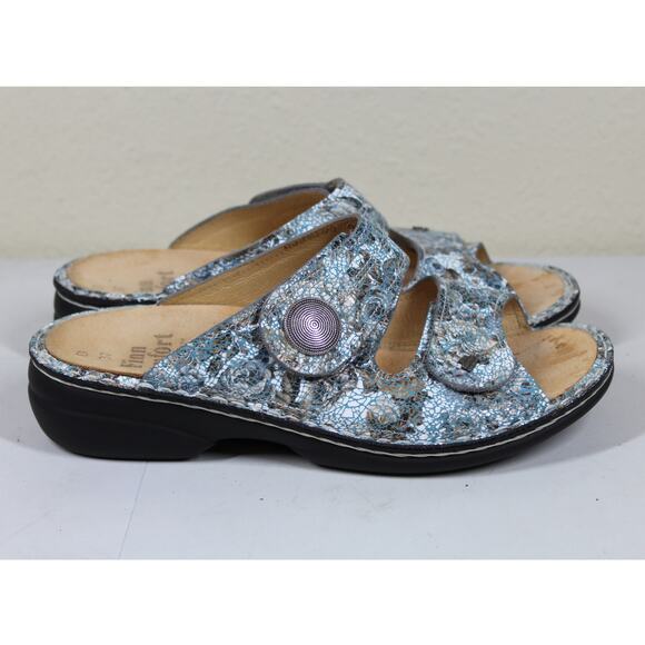 Finn Comfort Leather Sandal Sansibar Aqua Hook & Loop Women EU 37 US 6.5-7 - Picture 1 of 6